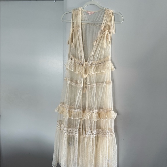 NSF Cream Ruffle Swim Coverup - Picture 1 of 4